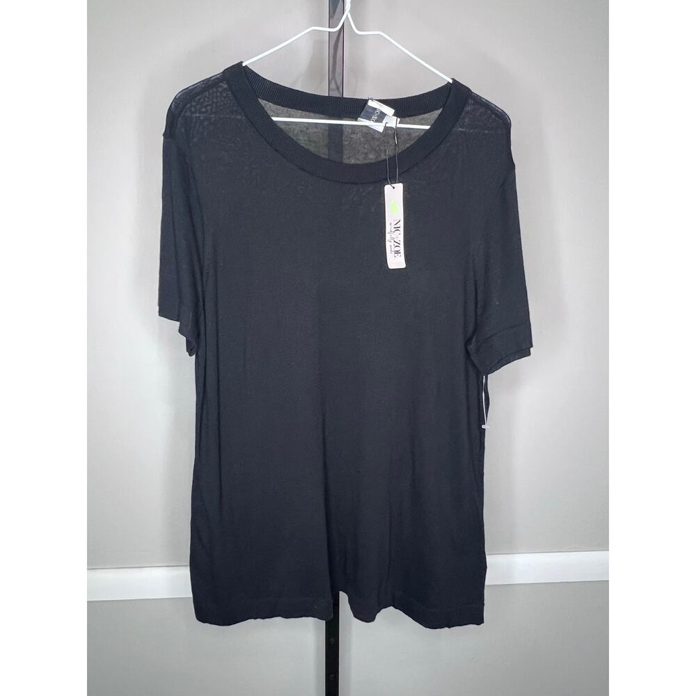 NIC+ZOE Black Onyx Lightweight Knit Tee XL NWT Cotton Blend